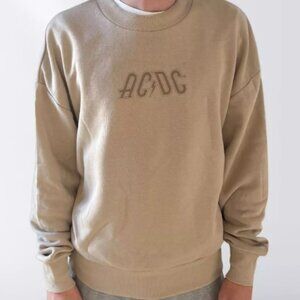 Grayson Threads - Men's AC/DC High Voltage Crewneck Sweatshirt Beige Size M